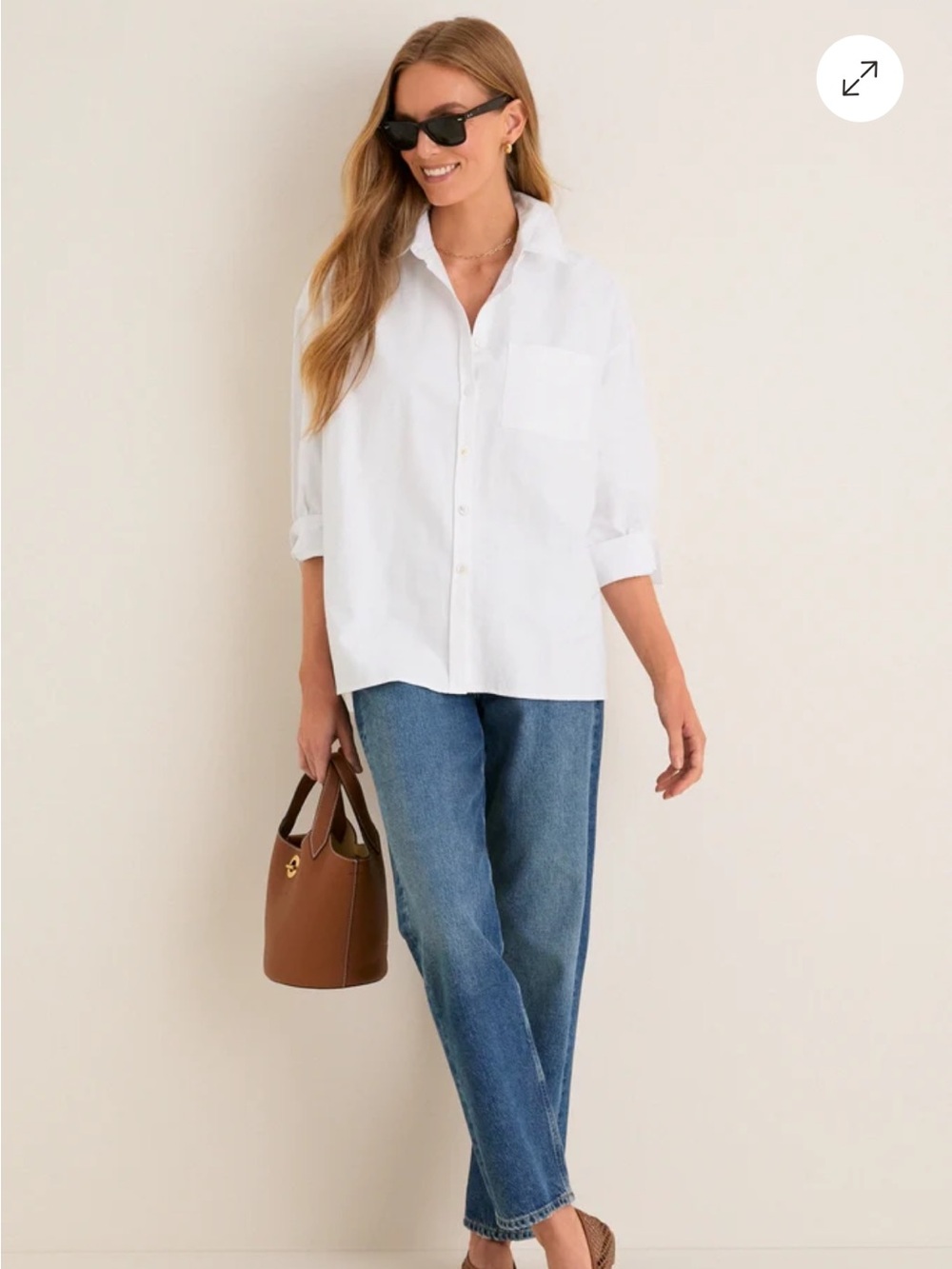 Pomander Place/Tuckernuck White Oxford Adair Boyfriend Shirt size XS